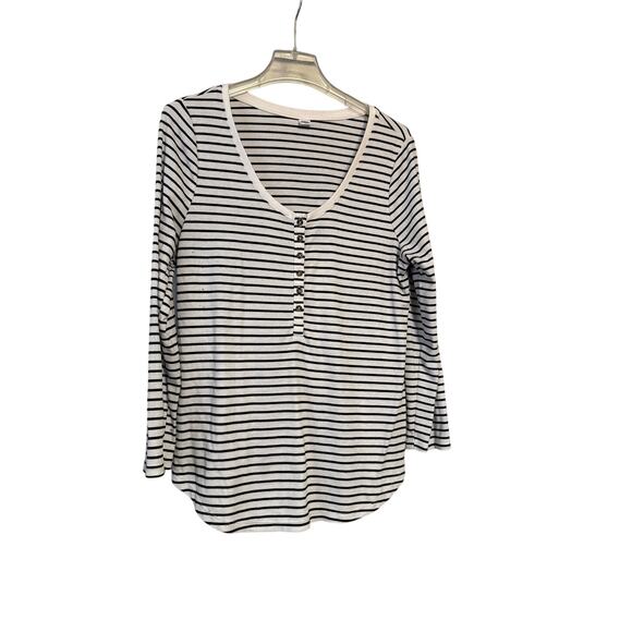 Old Navy Black/White Thermal Henley Sz XL - Picture 1 of 6